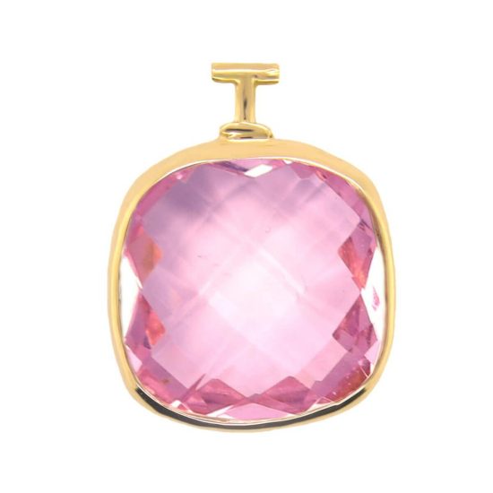 Alini - Square Cushion Rose Pink Gold Earring