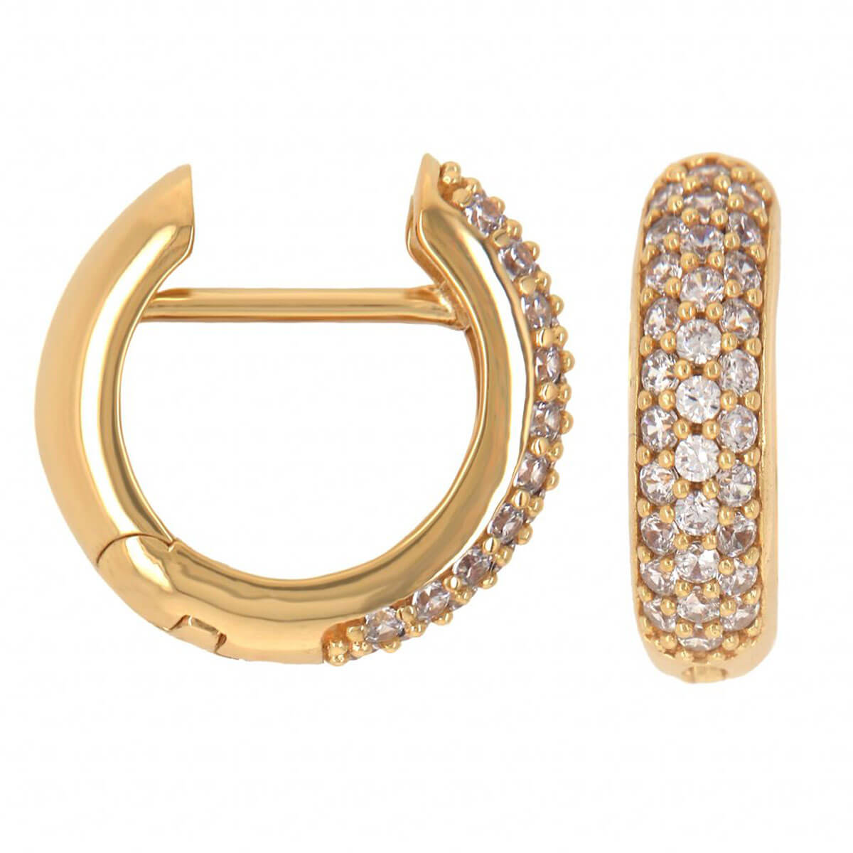 Gold Pave Hoops Earrings | Alini Handcrafted Jewelry